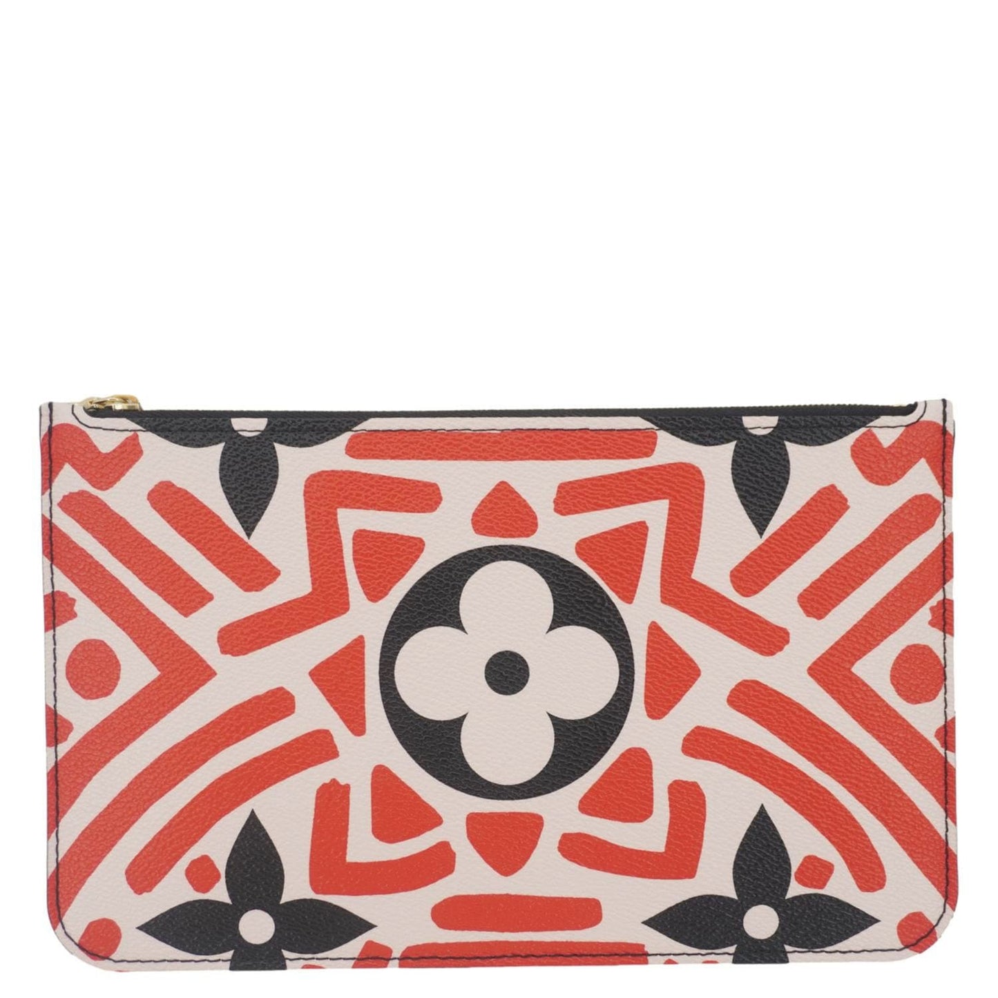 LOUIS VUITTON Neverfull Crafty Giant Monogram Canvas Wristlet Pouch Red