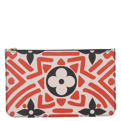 LOUIS VUITTON Neverfull Crafty Giant Monogram Canvas Wristlet Pouch Red