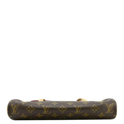 LOUIS VUITTON Sonatine Monogram Canvas Satchel Bag Brown