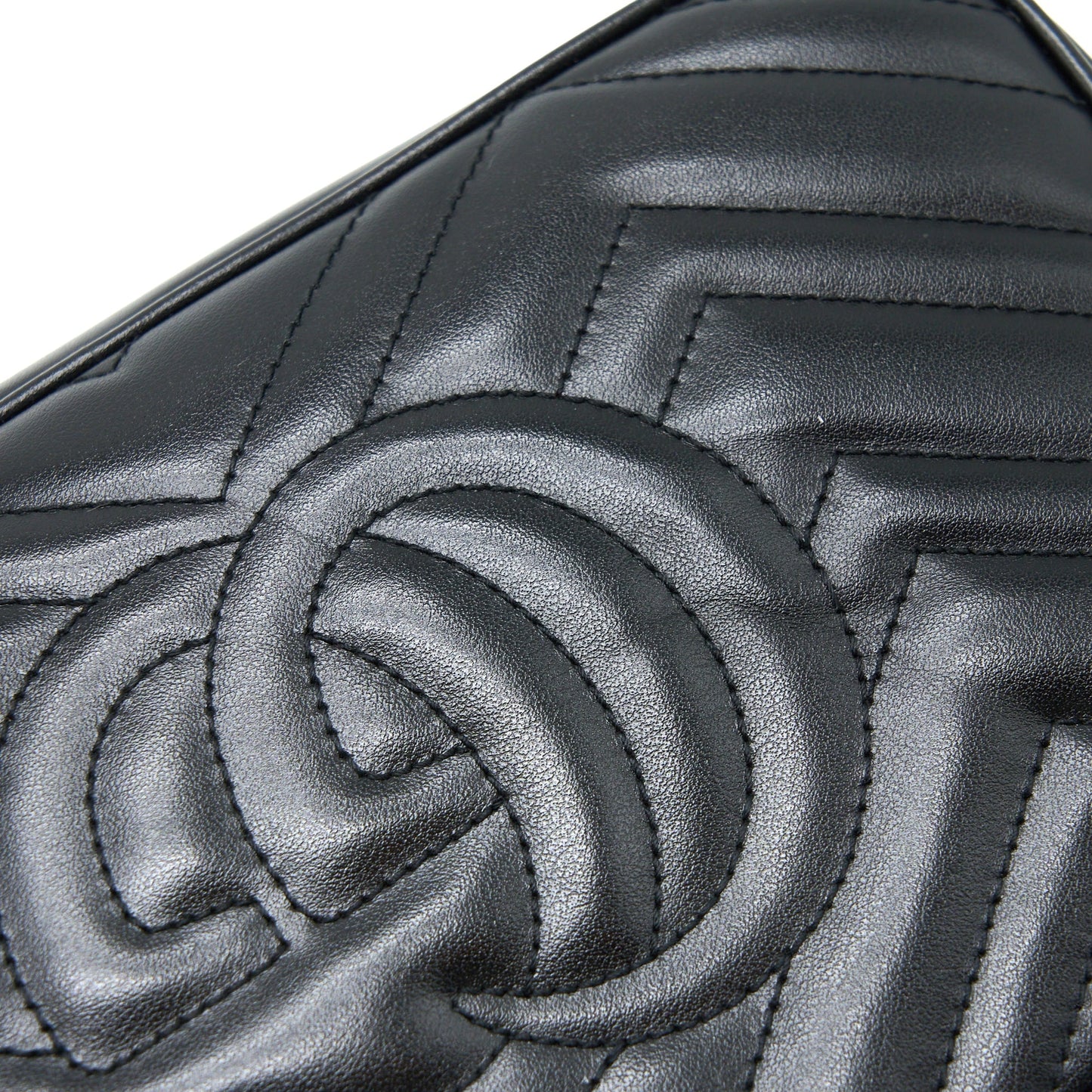 Gucci GG Marmont Camera Shoulder Bag Calfskin Black Brushed
