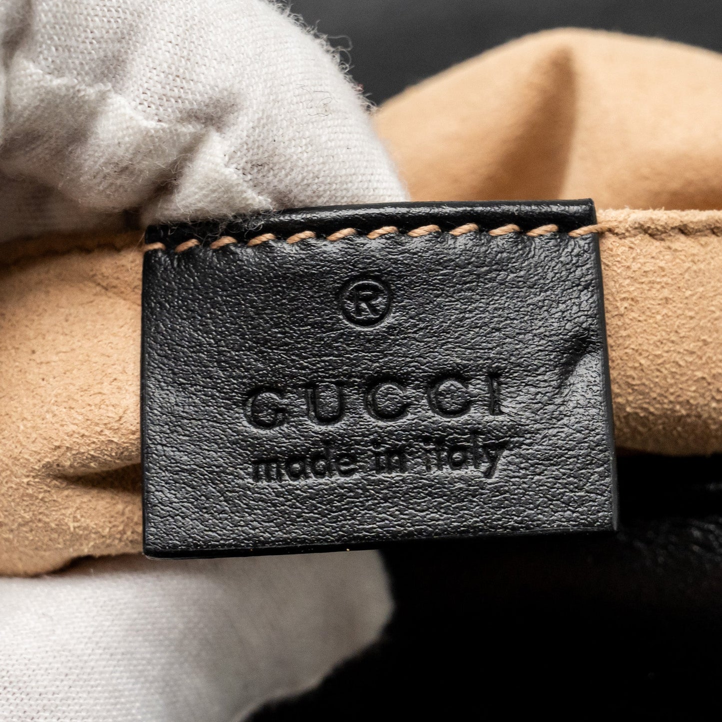 GUCCI Mini GG Marmont Shoulder Bag Calfskin Black
