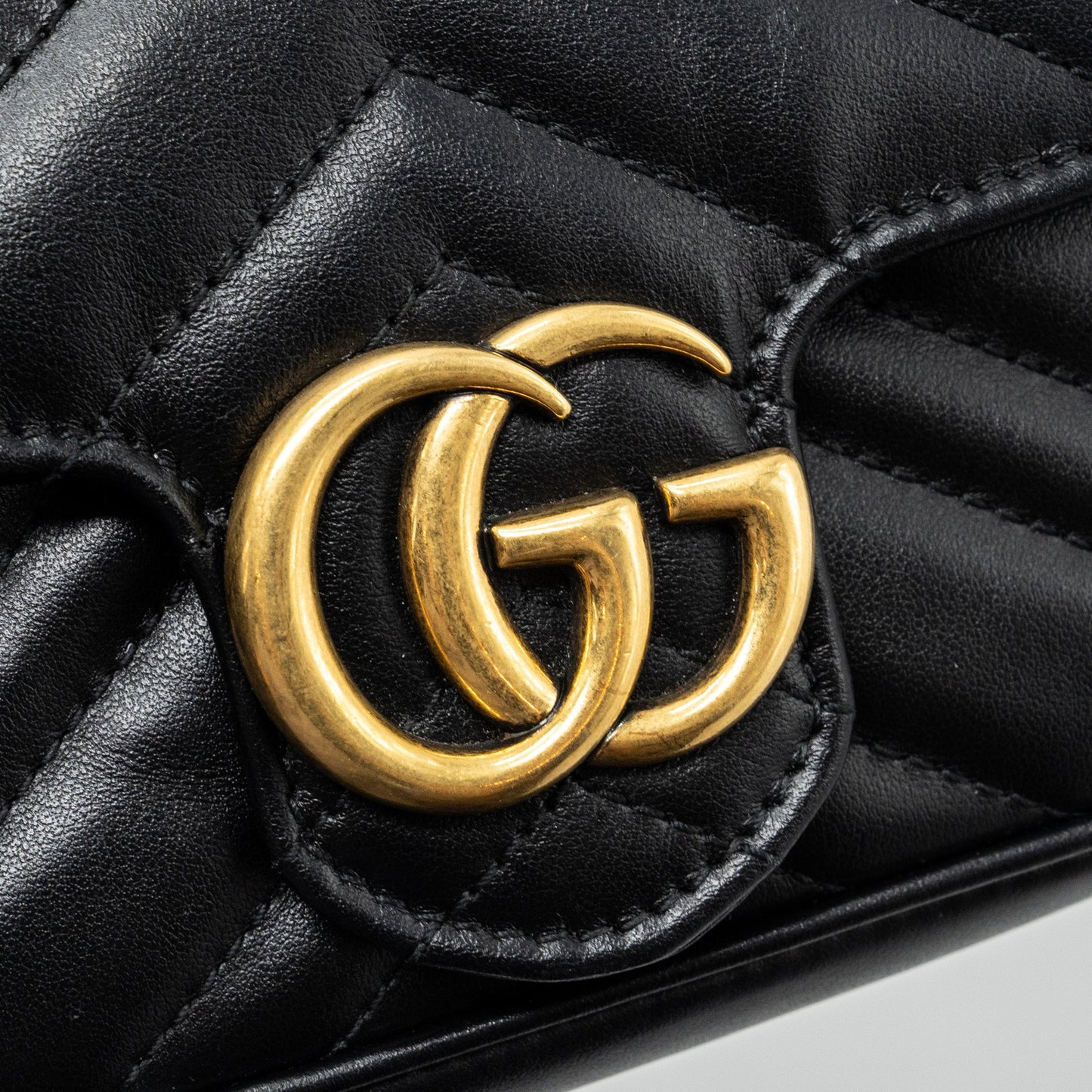 Gucci GG marmont super mini bag calfskin black