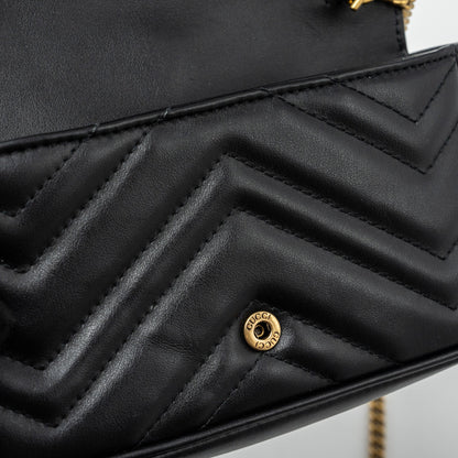 Gucci GG marmont super mini bag calfskin black