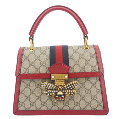 GUCCI Queen Margaret Bee GG Supreme Canvas Shoulder Bag Red 476541