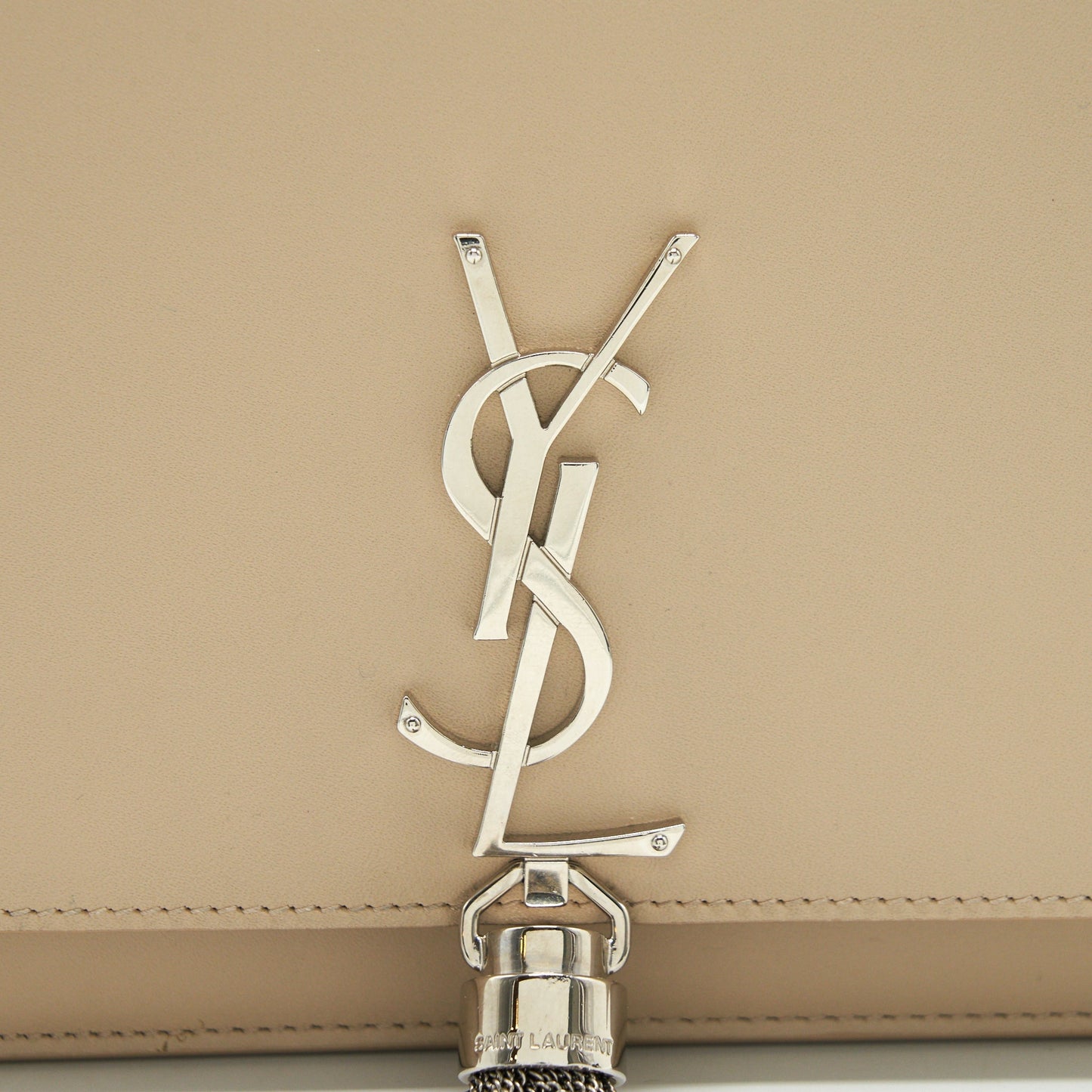 SAINT LAURENT / YSL KATE CHAIN WALLET IN BEIGE SHW