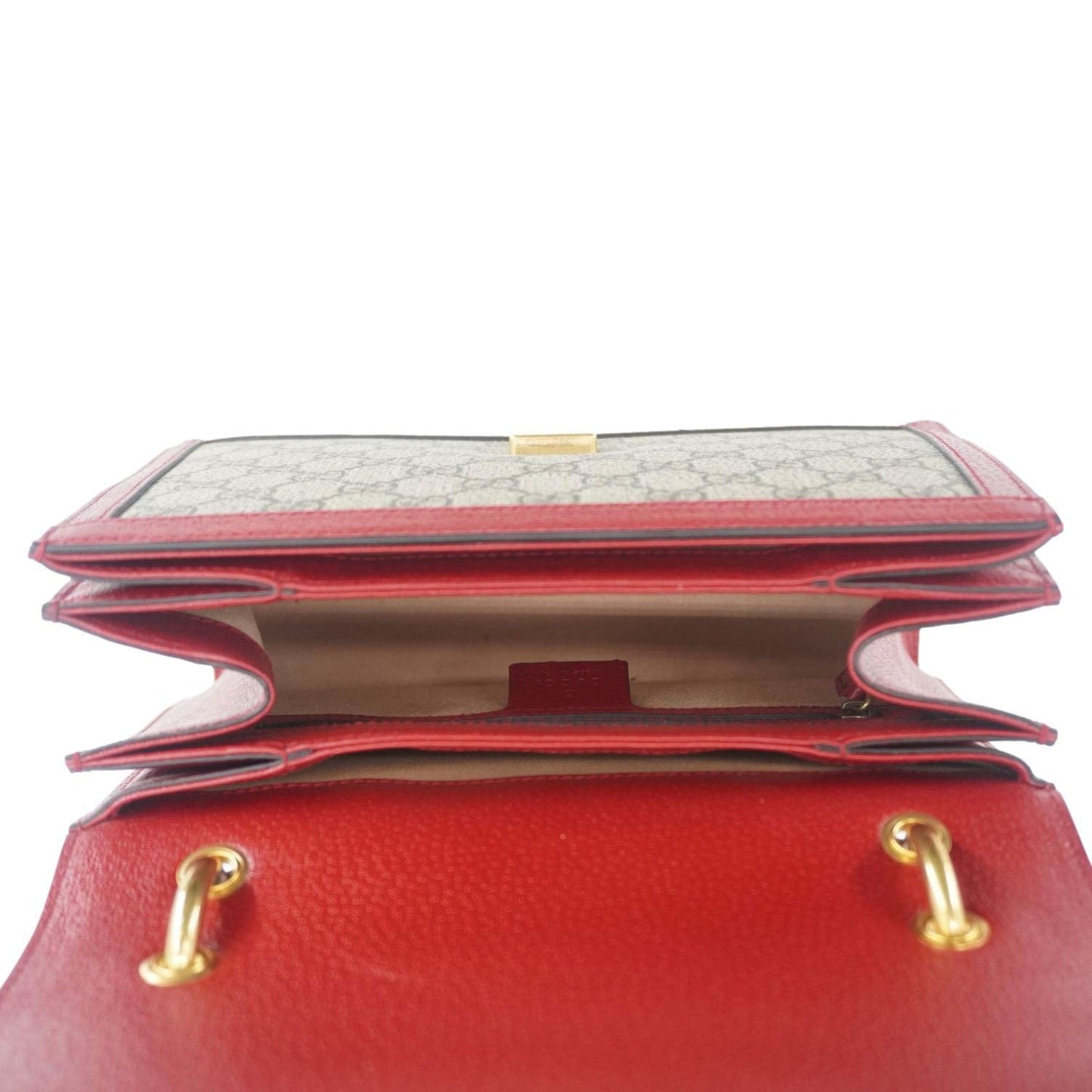 GUCCI Queen Margaret Bee GG Supreme Canvas Shoulder Bag Red 476541