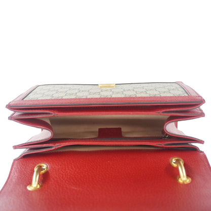 GUCCI Queen Margaret Bee GG Supreme Canvas Shoulder Bag Red 476541