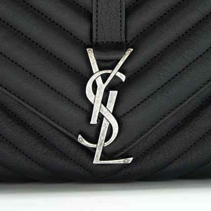 SAINT LAURENT / YSL COLLEGE IN MATELASSE LEATHER BLACK