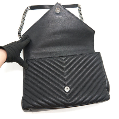 SAINT LAURENT / YSL COLLEGE IN MATELASSE LEATHER BLACK