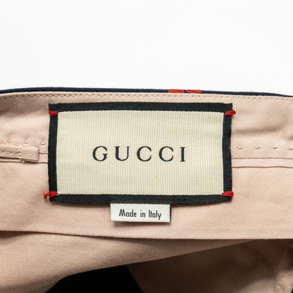 Gucci Size 36 Cherry Print Culotte Trouser Cotton/Wool Navy