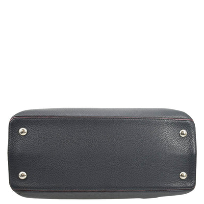 LOUIS VUITTON Capucines Taurillon Leather Satchel Bag Black