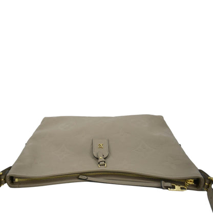 LOUIS VUITTON Carryall MM Monogram Empreinte Crossbody Bag Tourterelle Gray