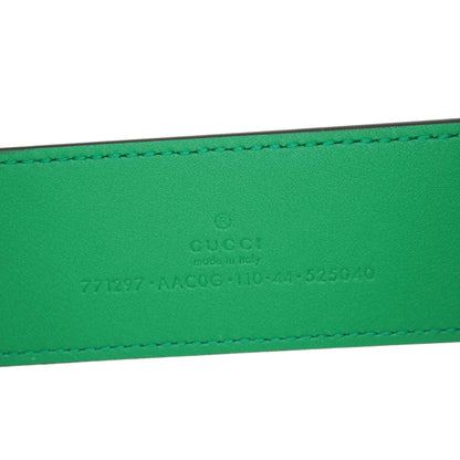 GUCCI GG Leather Belt Green 771297 Size 110.44