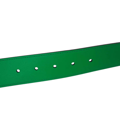 GUCCI GG Leather Belt Green 771297 Size 110.44