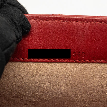 Gucci Marmont flap wallet with chain calfskin red