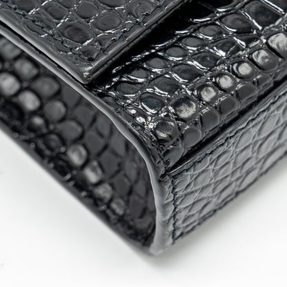 Saint Laurent /YSL Kate Small Chain Wallet With Tassel in Crocodile-Embossed Black SHW