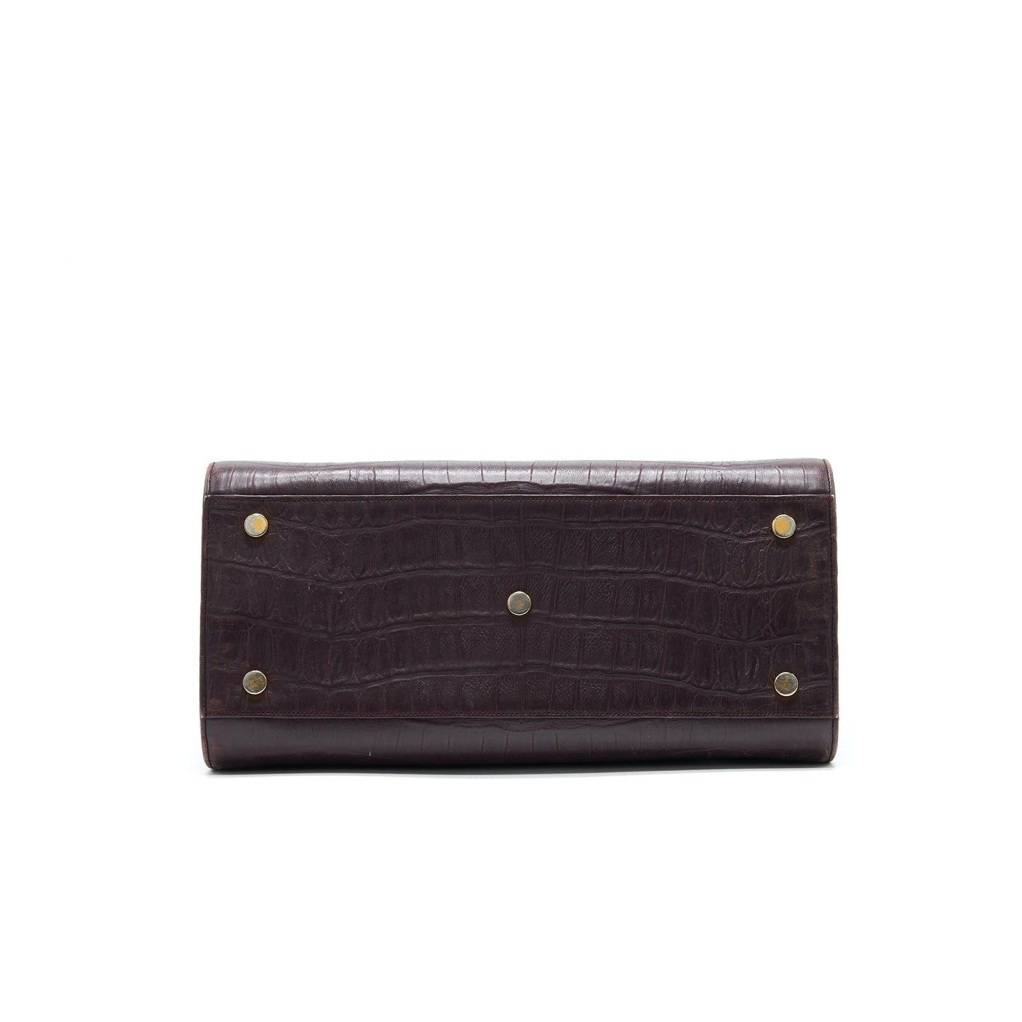 SAINT LAURENT/ YSL CLASSIC SAC DE JOUR IN CROCODILE EMBOSSED BURGUNDY