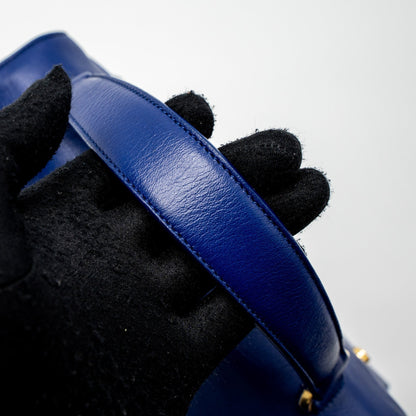 Saint Laurent/YSL Muse Two Tote Bag Calfskin Blue GHW