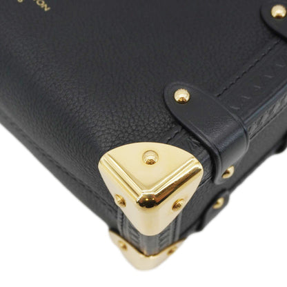 LOUIS VUITTON Side Trunk Leather Tote Bag Black