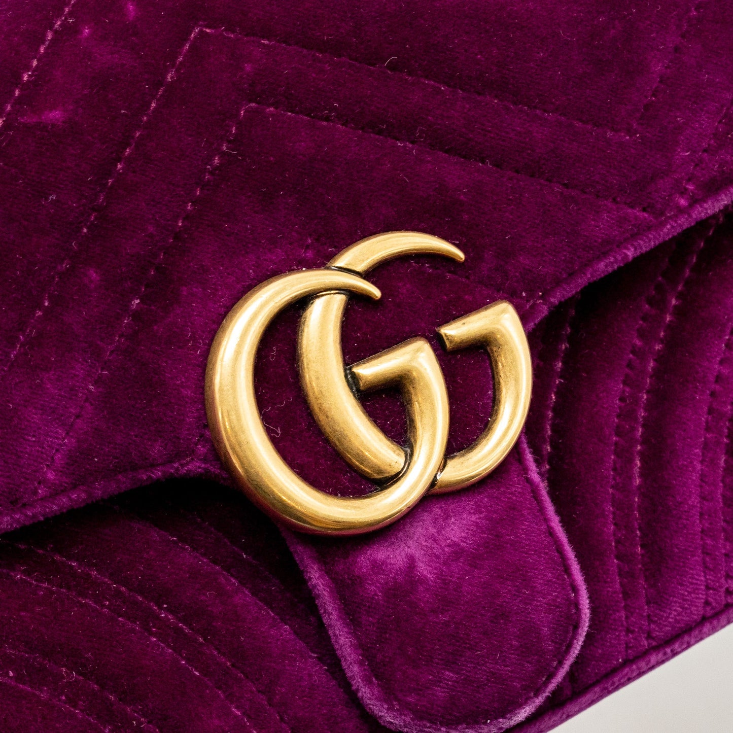 Gucci Mini GG Marmont Shoulder Bag Velvet Hot Pink