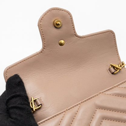 Gucci Super Mini GG Marmont Calfskin Beige