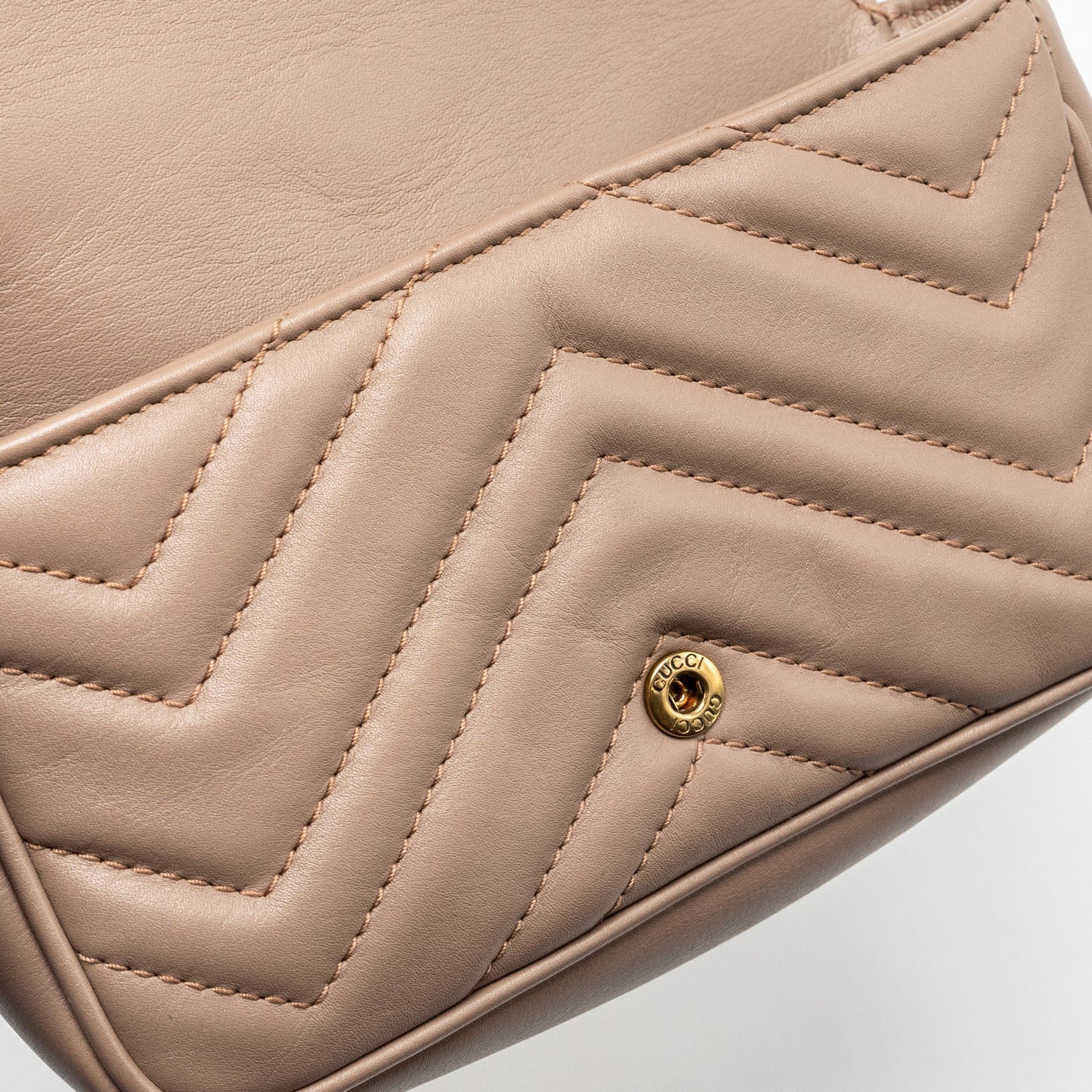 Gucci Super Mini GG Marmont Calfskin Beige