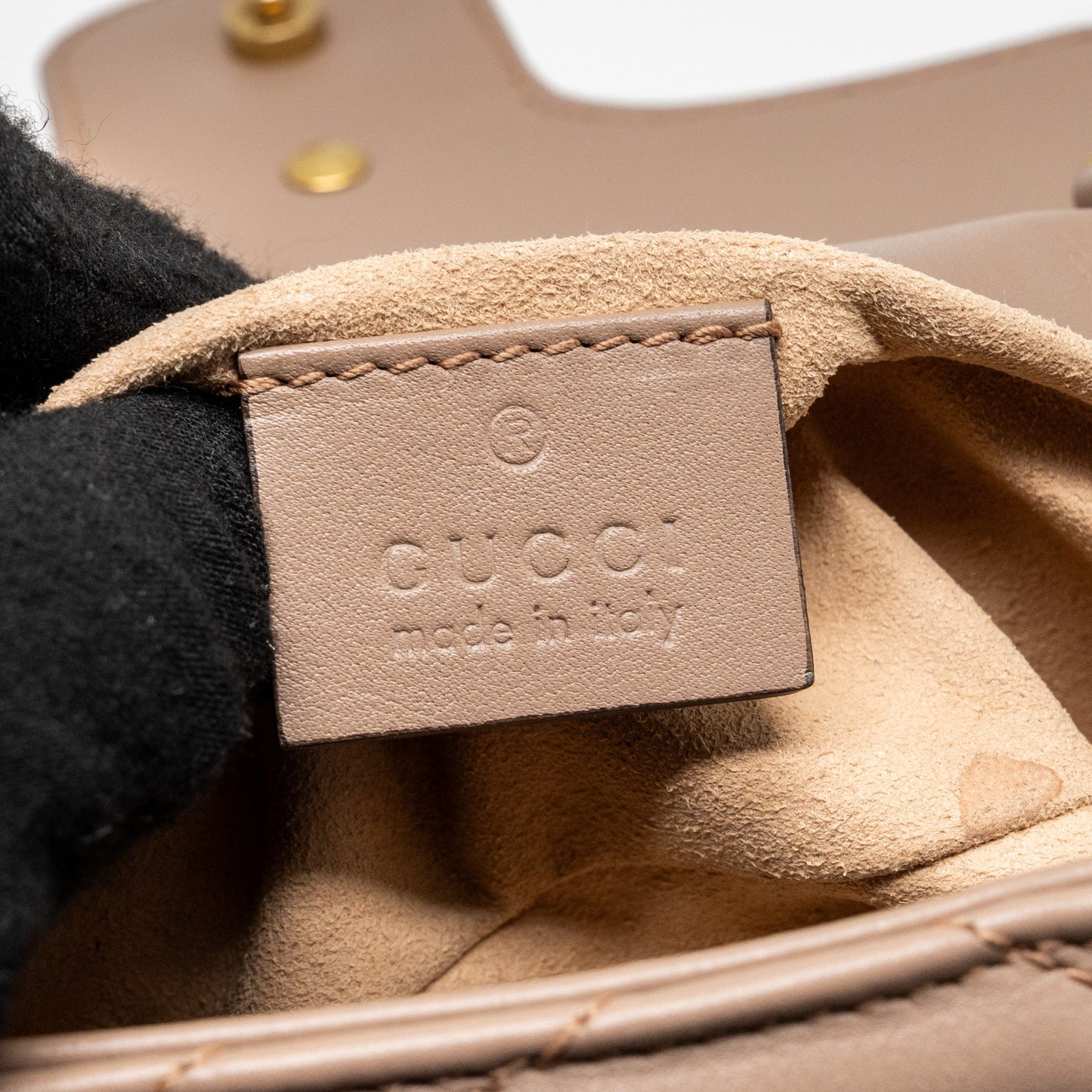 Gucci Super Mini GG Marmont Calfskin Beige