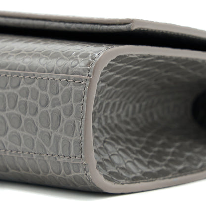 Saint Laurent Kate Bag Croc Embossed-Calfskin Grey SHW