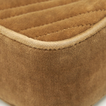 Gucci GG Marmont Camera Bag Velvet Gold Tan