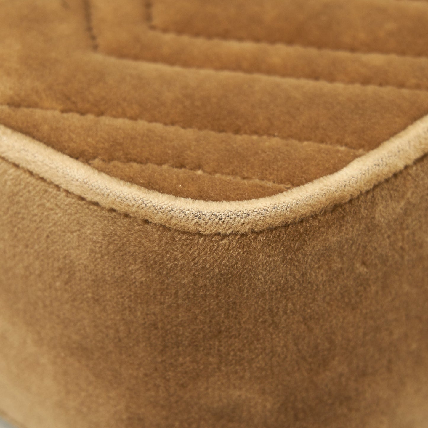 Gucci GG Marmont Camera Bag Velvet Gold Tan