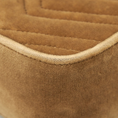 Gucci GG Marmont Camera Bag Velvet Gold Tan