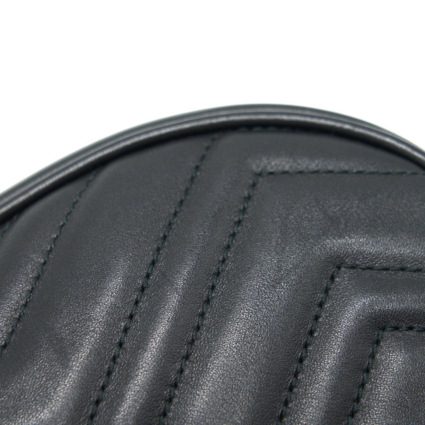 GUCCI GG MARMONT MATELASSE LEATHER BELT BAG BLACK SIZE 75