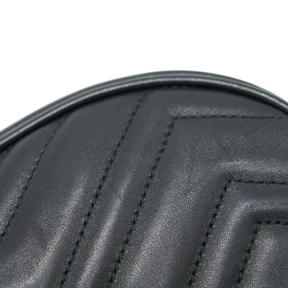 GUCCI GG MARMONT MATELASSE LEATHER BELT BAG BLACK SIZE 75
