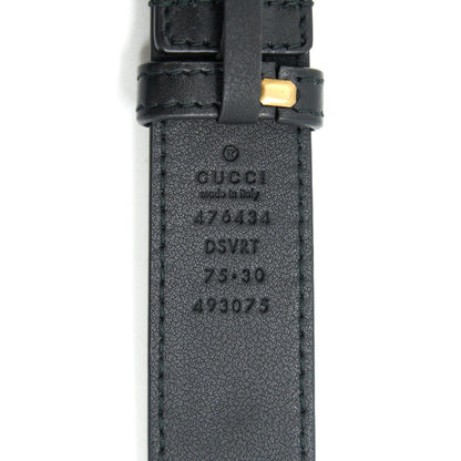 GUCCI GG MARMONT MATELASSE LEATHER BELT BAG BLACK SIZE 75