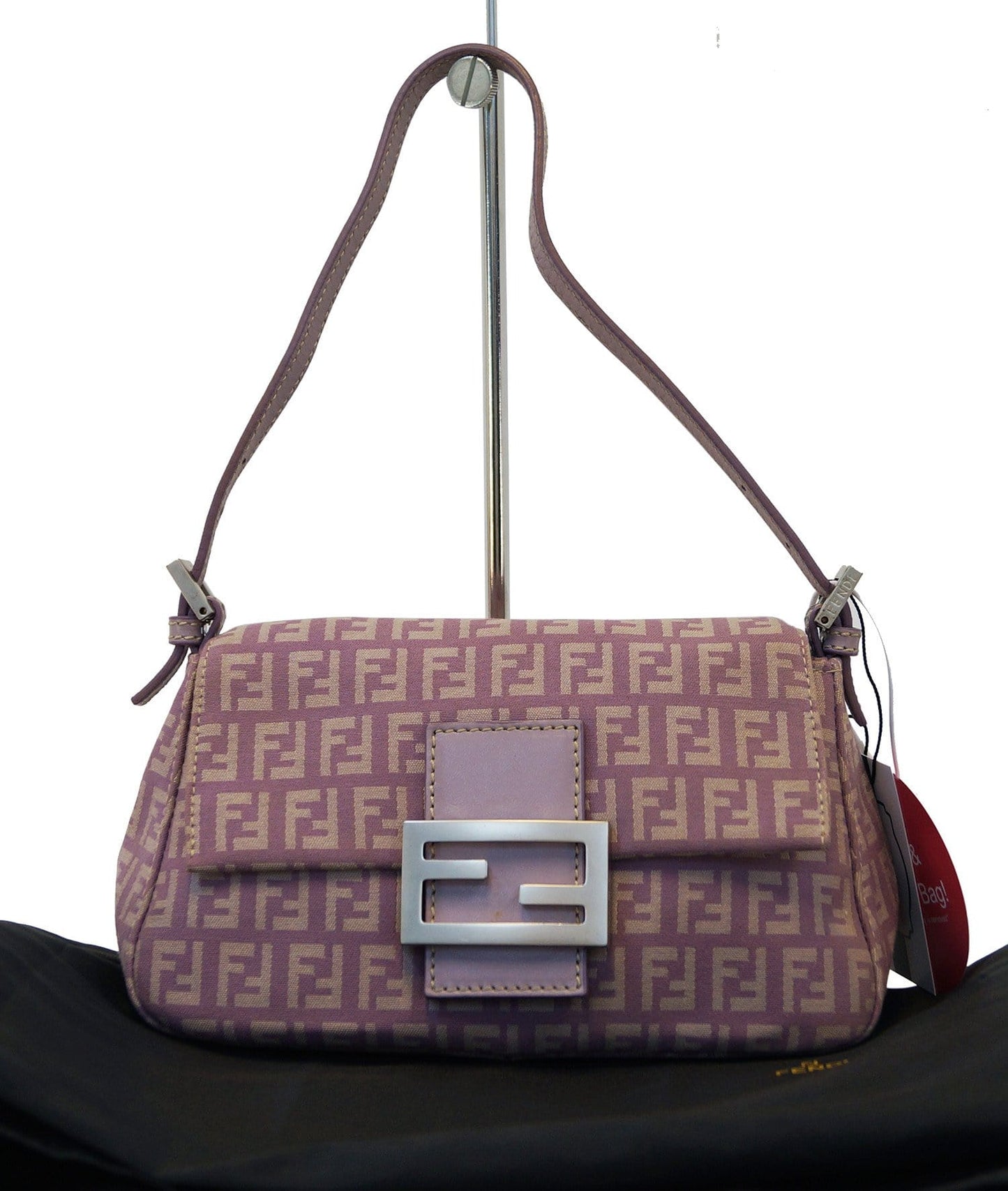 FENDI FF Zucchino Lilac Lavender Baguette Bag - Final Call