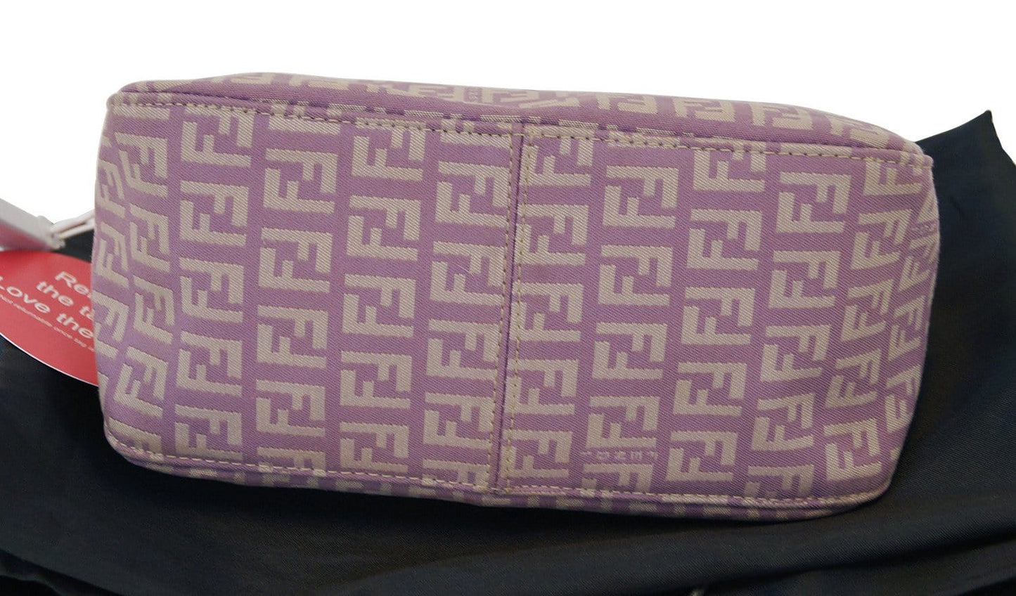 FENDI FF Zucchino Lilac Lavender Baguette Bag - Final Call