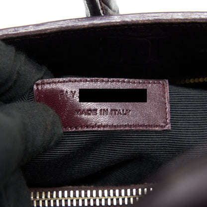 SAINT LAURENT/ YSL CLASSIC SAC DE JOUR IN CROCODILE EMBOSSED BURGUNDY