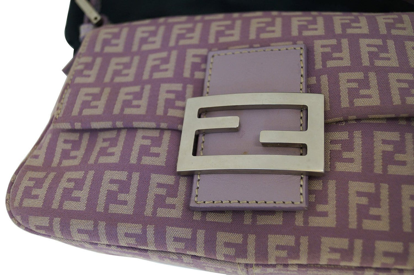 FENDI FF Zucchino Lilac Lavender Baguette Bag - Final Call
