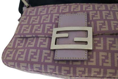 FENDI FF Zucchino Lilac Lavender Baguette Bag - Final Call