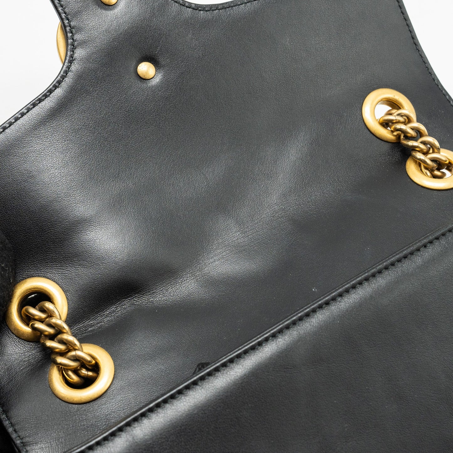 GUCCI SMALL GG MARMONT BAG CALFSKIN BLACK