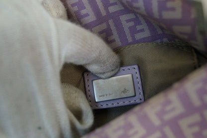 FENDI FF Zucchino Lilac Lavender Baguette Bag - Final Call