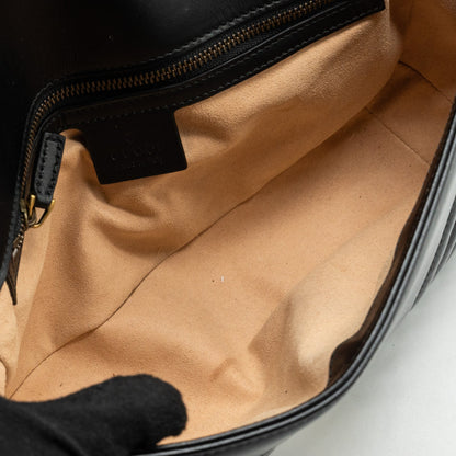 GUCCI SMALL GG MARMONT BAG CALFSKIN BLACK