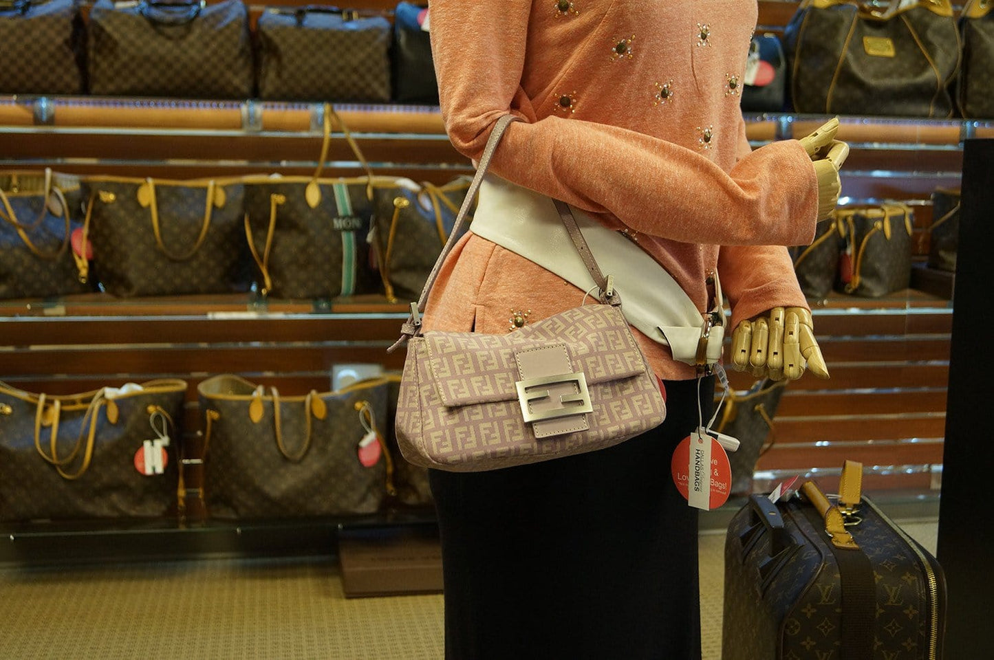 FENDI FF Zucchino Lilac Lavender Baguette Bag - Final Call