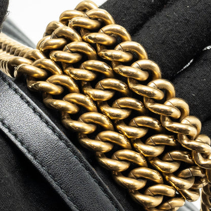 GUCCI SMALL GG MARMONT BAG CALFSKIN BLACK