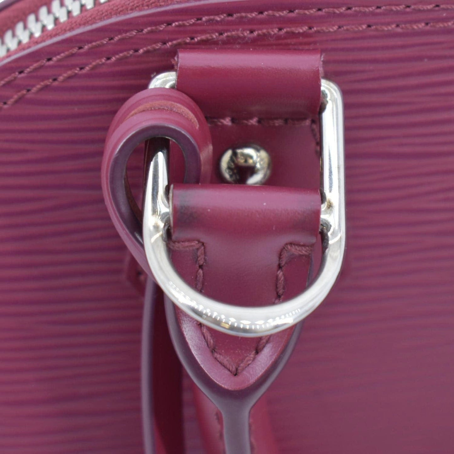 LOUIS VUITTON Alma BB Epi Leather Satchel Crossbody Bag Red