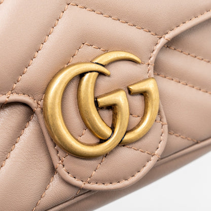 Gucci Super Mini GG Marmont Bag Calfskin Beige