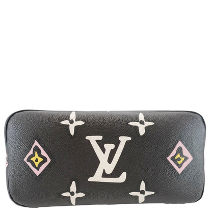 LOUIS VUITTON Neverfull MM Wild At Heart Monogram Empriente Tote Bag Black