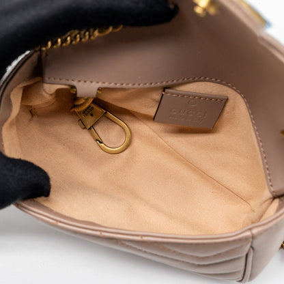 Gucci Super Mini GG Marmont Bag Calfskin Beige