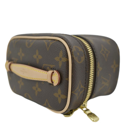 LOUIS VUITTON Nice Nano Monogram Canvas Toiletry Pouch Brown