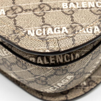 Gucci x Balenciaga Horsebit 1955 Bag GG Supreme/Balenciaga Print Canvas